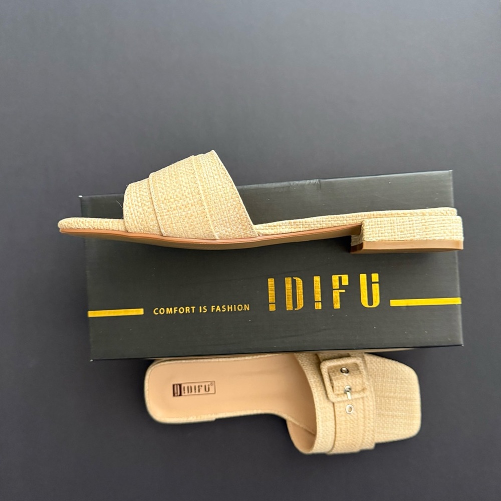 Beige Women's Slides - Picture 2 of 4